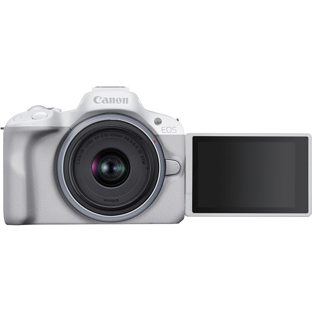 Canon EOS R50 Mirrorless Camera w/ 18-45mm and 55-210mm Lenses (White) PPCKIT