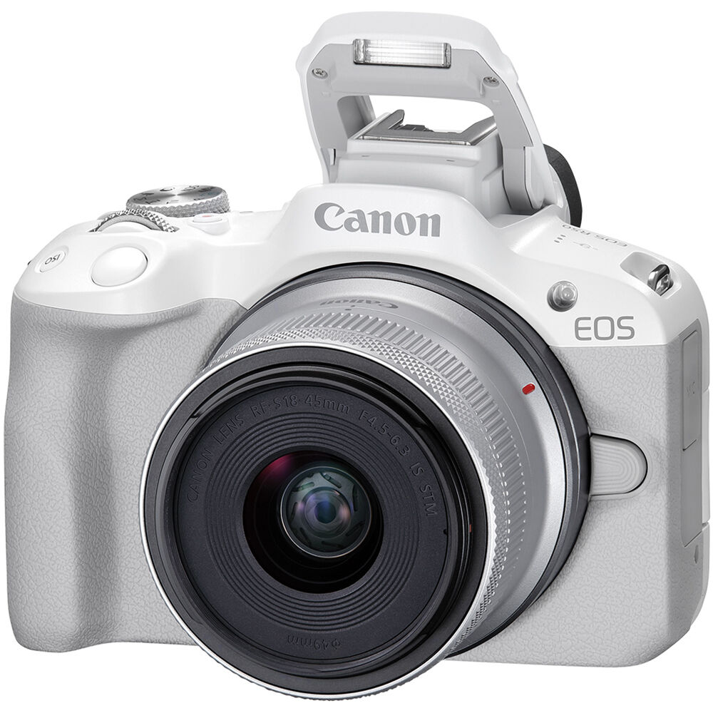 Canon EOS R50 Mirrorless Camera w/ 18-45mm and 55-210mm Lenses (White) PPCKIT
