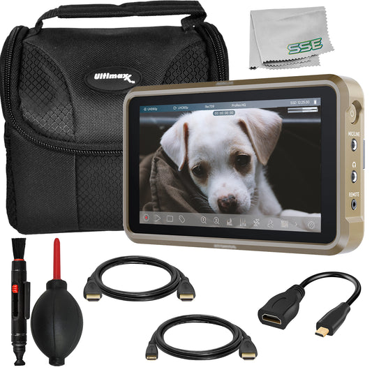 Ultimaxx Basic Atomos Ninja 5.2 4K HDMI Recording Monitor Bundle - Includes: Water-Resistant Gadget Bag & More (10pc Bundle)