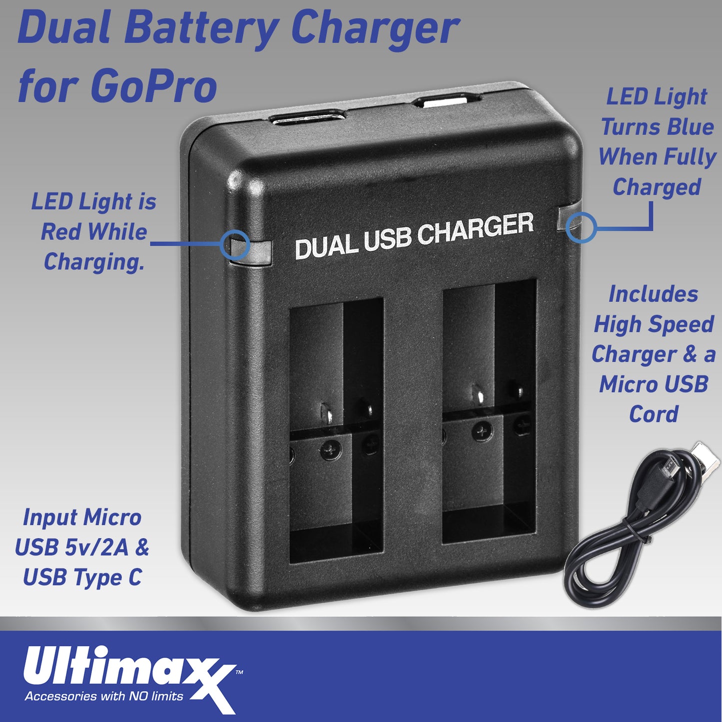 Ultimaxx Advanced GoPro Hero 12 Bundle - Includes: 3x Replacement Batteries, Dual USB Charger, Carry Case & More (26pc Bundle)