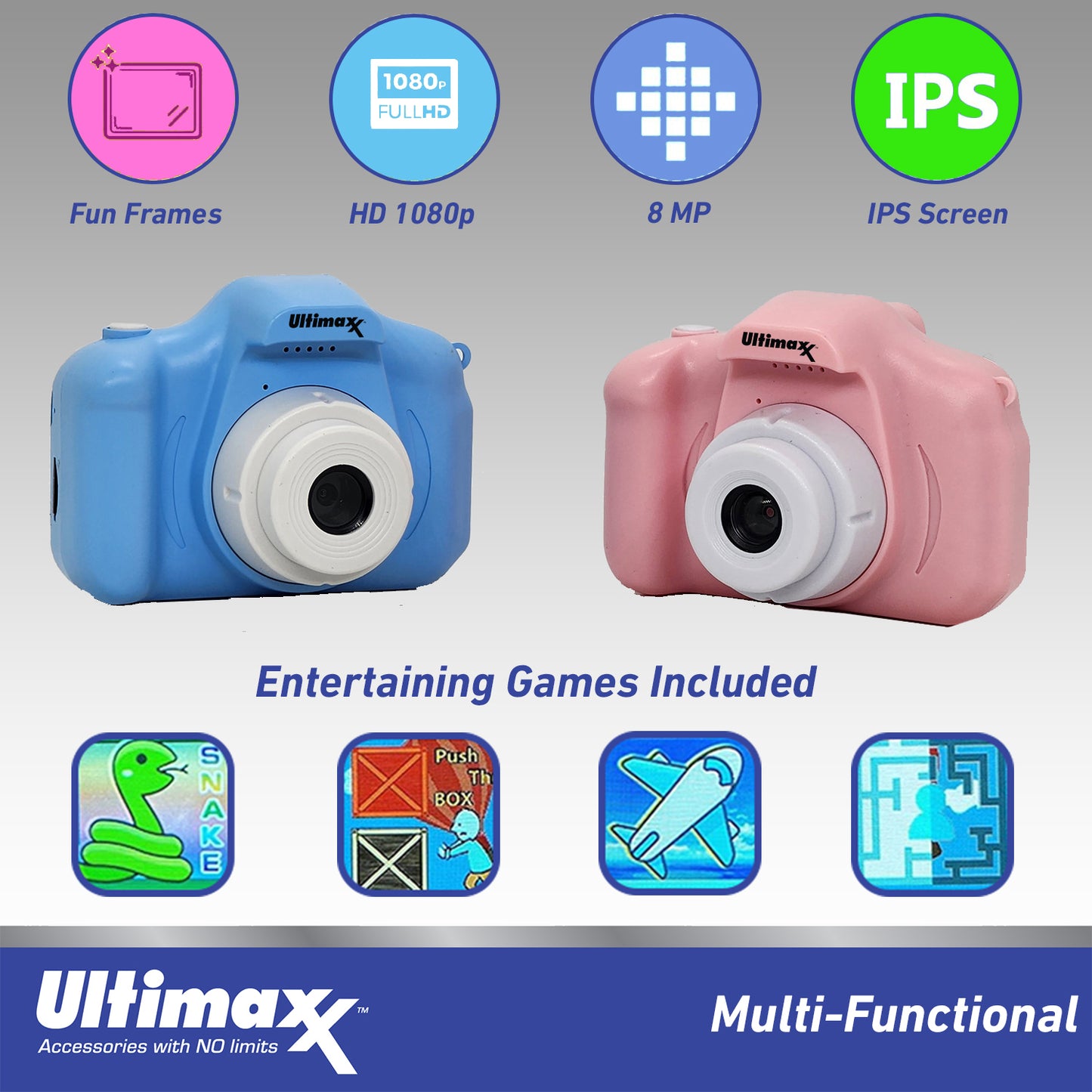 Ultimaxx Kid's Digital Camera w/ 32GB Micro SD Card, USB Cable - Blue