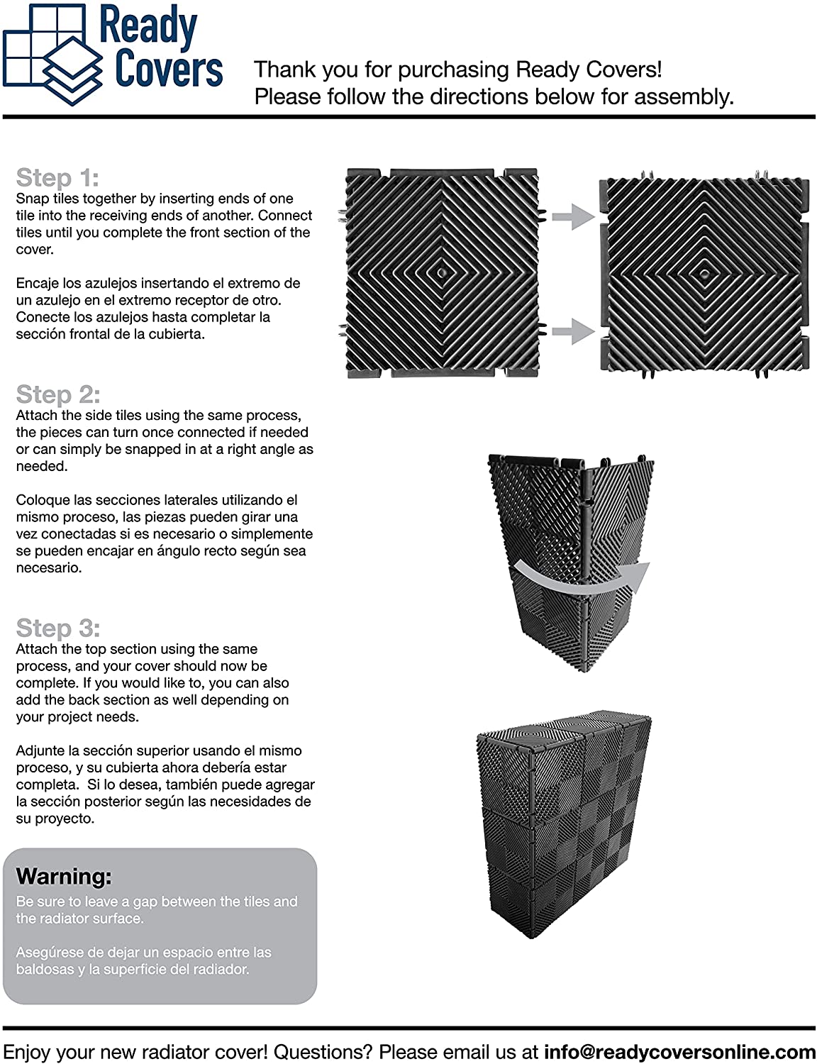 Ready Covers EZ Connect (Charcoal-30 Tiles)