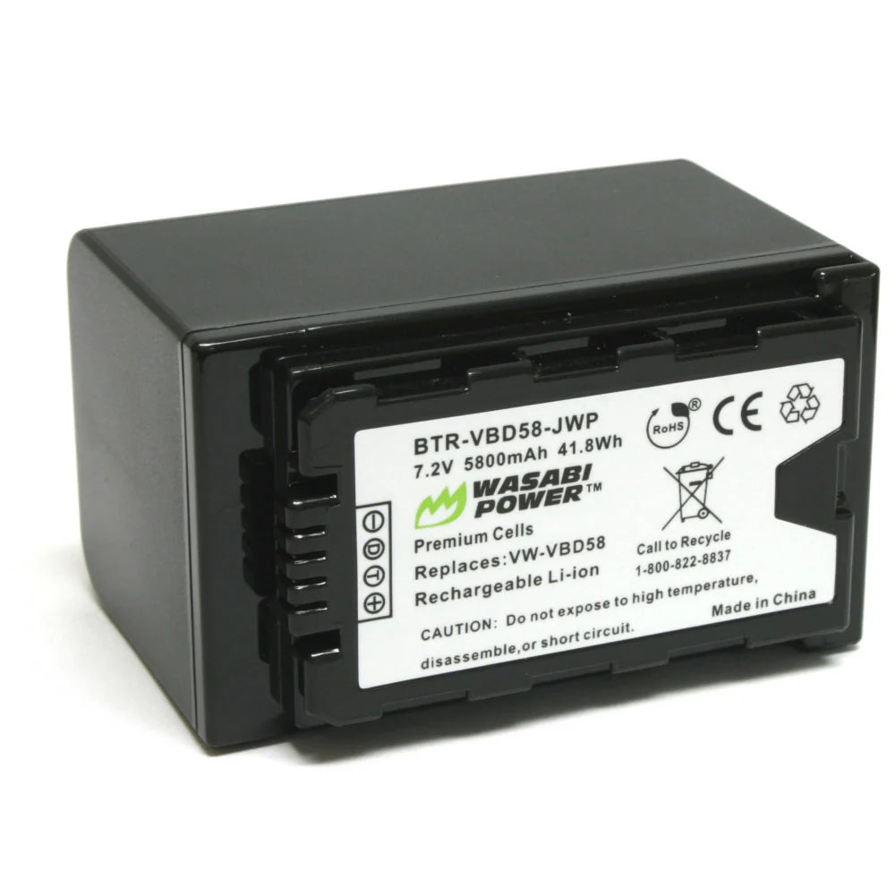 Wasabi Power 5800mAh Battery for Panasonic VW-VBD58, AG-VBR89G