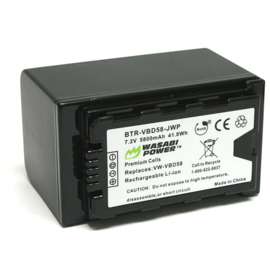 Wasabi Power 5800mAh Battery for Panasonic VW-VBD58, AG-VBR89G